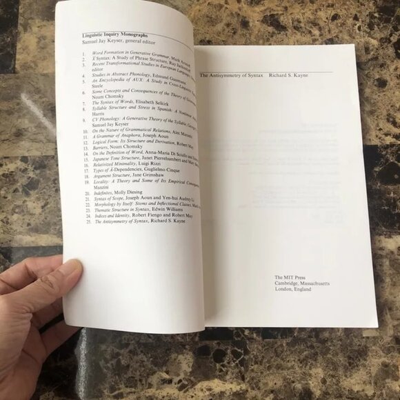 The Antisymmetry of Syntax (Linguistic Inquiry Monographs) - Paperback - GOOD - Picture 9 of 9